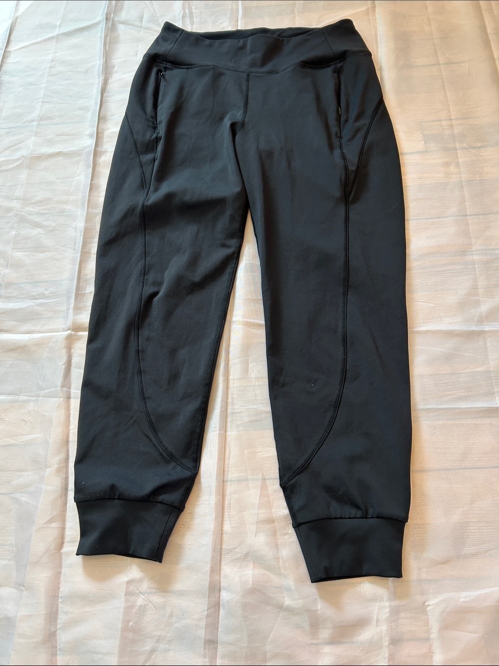 Quince Black Jogger Sweatpants with Zipper Pockets